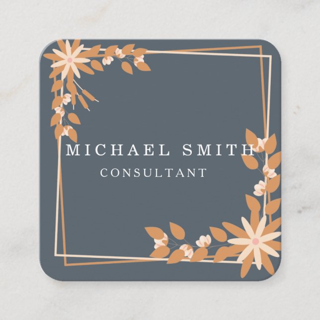 Personalized Custom Minimalist Modern QR Code Logo Square Business Card (Front)