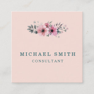 Personalized Custom Minimalist Modern QR Code Logo Square Business Card