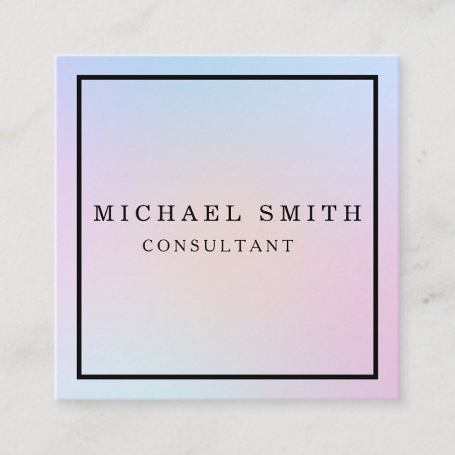 Personalized Custom Minimalist Modern QR Code Logo Square Business Card (Front)