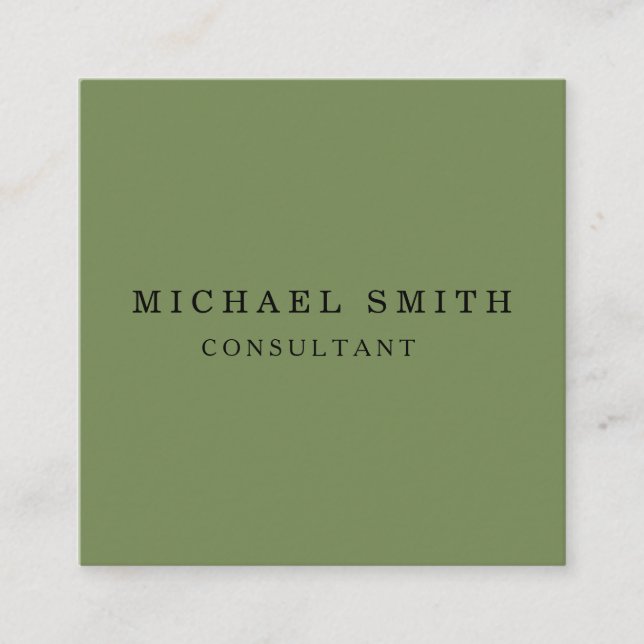 Personalized Custom Minimalist Modern QR Code Logo Square Business Card (Front)