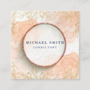 Personalized Custom Minimalist Modern QR Code Logo Square Business Card