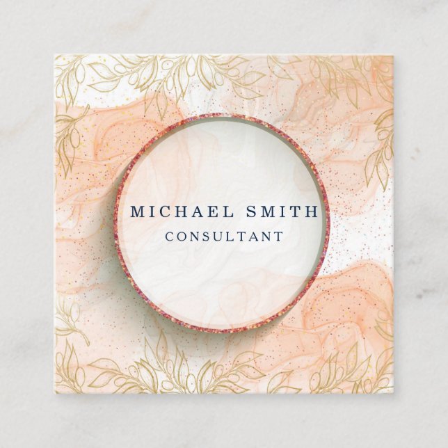 Personalized Custom Minimalist Modern QR Code Logo Square Business Card (Front)