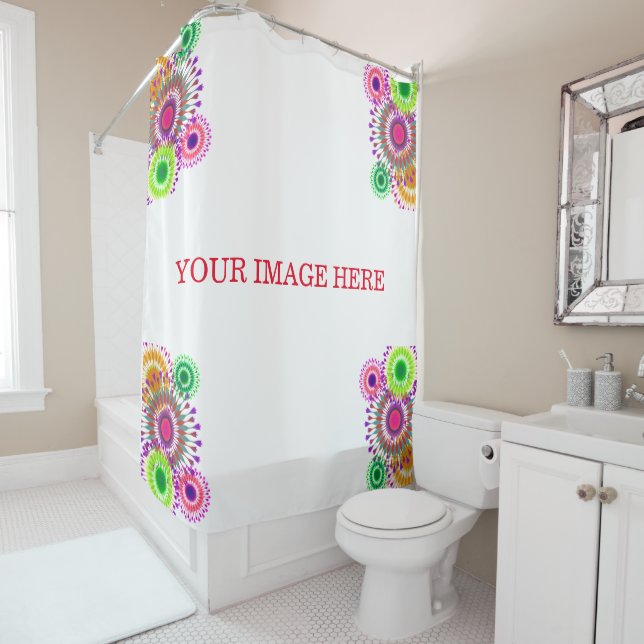 Personalized Custom Modern Mandala Design Shower Curtain (In Situ)