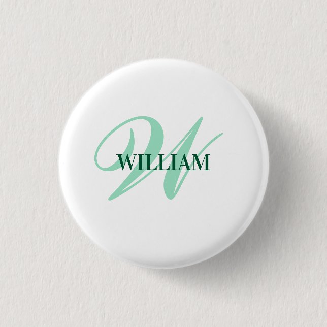 Personalized Custom Monogram  Button (Front)