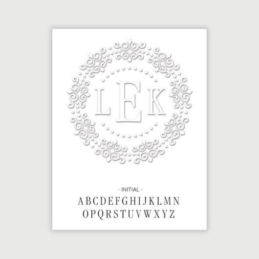 Personalized Custom Monogram Decorative Embosser (Embossed View)