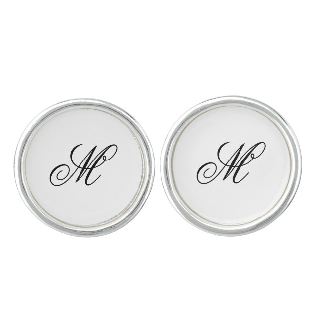 Personalized Custom Monogram Elegant Cufflinks (Front)