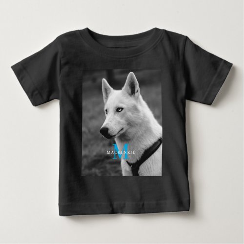 Personalized Custom Monogram Elegant Dog Pet Photo Baby T_Shirt