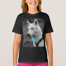 Personalized Custom Monogram Elegant Dog Pet Photo T-Shirt
