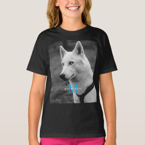 Personalized Custom Monogram Elegant Dog Pet Photo T_Shirt