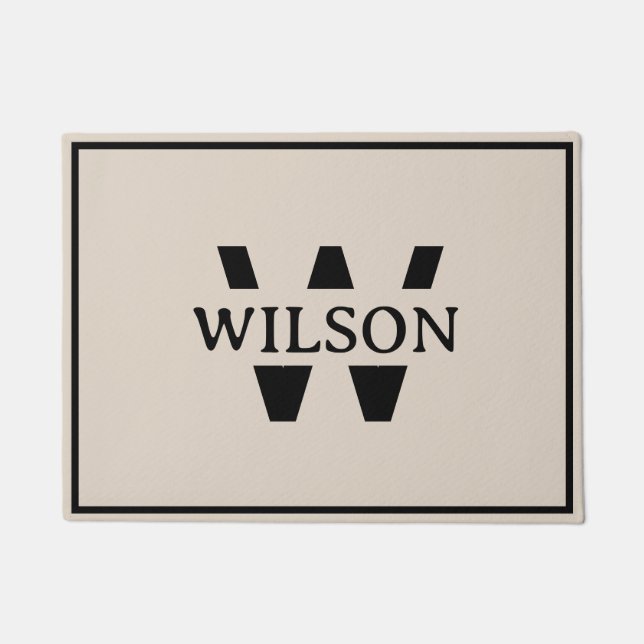 Personalized Custom Monogram Family Name Doormat (Front)