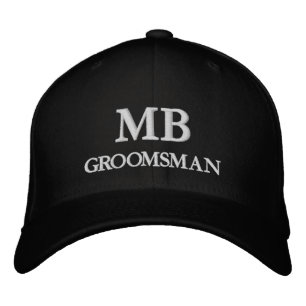 Personalized Custom Monogram Groomsman Embroidered Baseball Cap