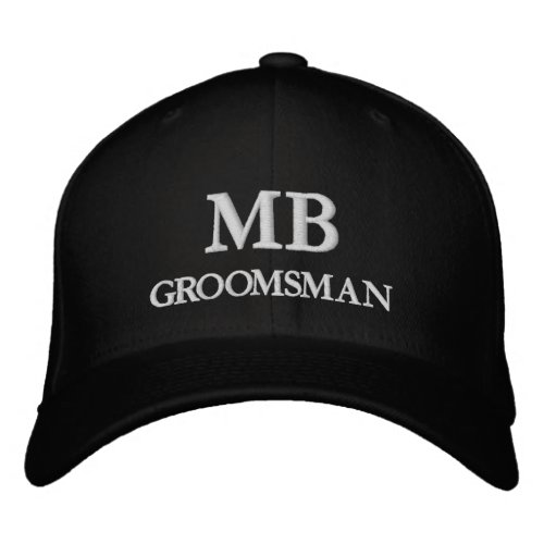 Personalized Custom Monogram Groomsman Embroidered Baseball Cap