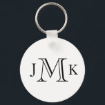 Personalized Custom Monogram Keychain<br><div class="desc">Custom Key Chain.  Birthday.  Anniversary. Modern Font.  Monogram.</div>