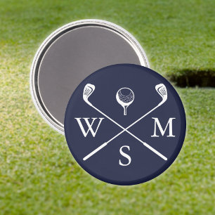 Personalized Custom Monogram Navy Blue Magnet