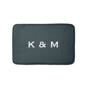 Personalized Custom Monogrammed Dark Slate Grey Bathroom Mat