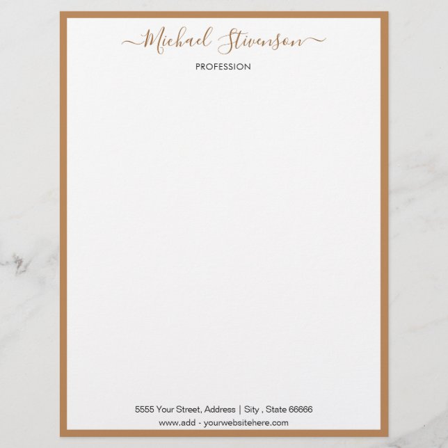 Personalized Custom Name Address Letterhead (Front)