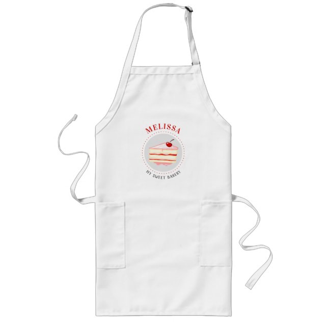 Personalized Custom Name Baker Bakery Chef Cook Long Apron (Front)