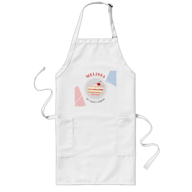 Personalized Custom Name Baker Bakery Chef Cook Long Apron (Front)