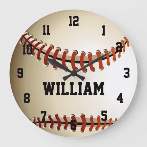 Personalized Custom Name Baseball Large Clock