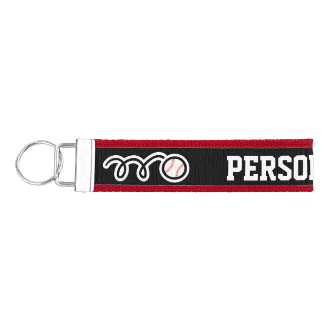 Personalized custom name baseball wrist keychains Zazzle