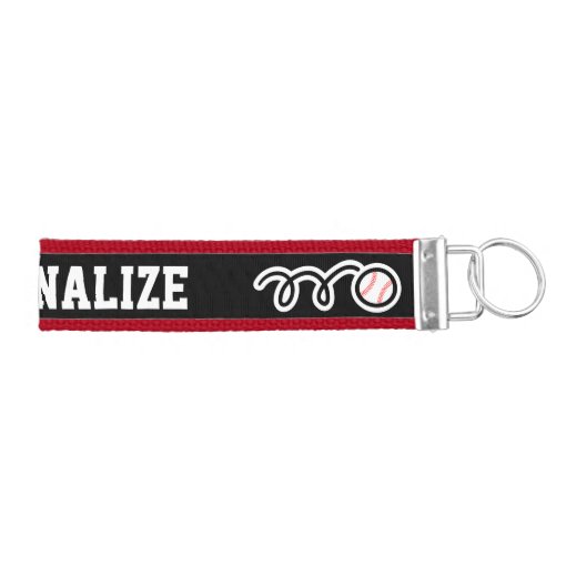 Personalized custom name baseball wrist keychains Zazzle