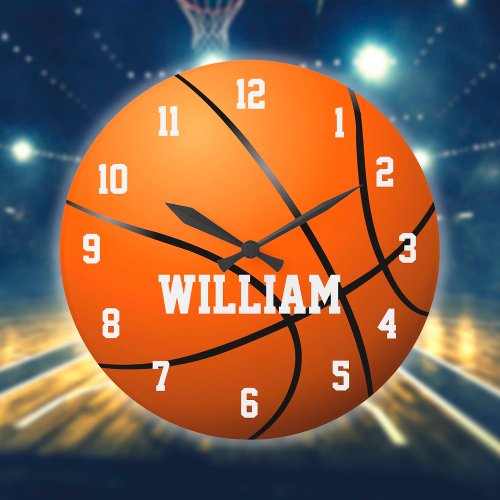 Personalized Custom Name Basketball Large Clock