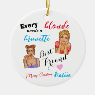Personalized custom name Best Friend Ceramic Ornament