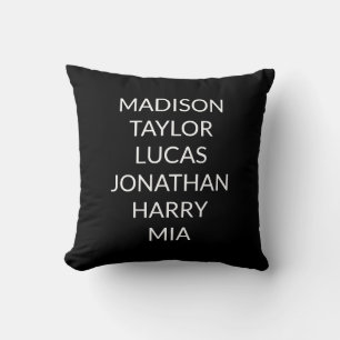 Personalized custom name best friends family names throw pillow