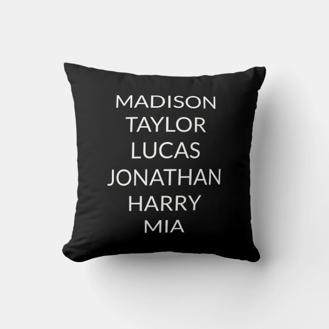 Personalized custom name best friends family names throw pillow (Front)