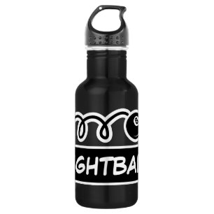 Personalized custom name billiards eightball stainless steel water bottle