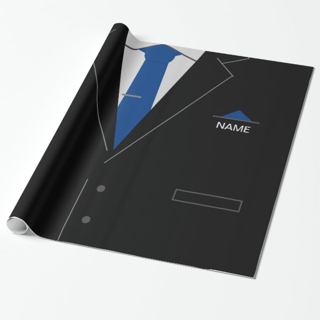 Personalized Custom Name Business Wrapping Paper (Unrolled)