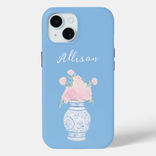 Personalized Custom Name Chinoiserie Ginger Jar iPhone 15 Case