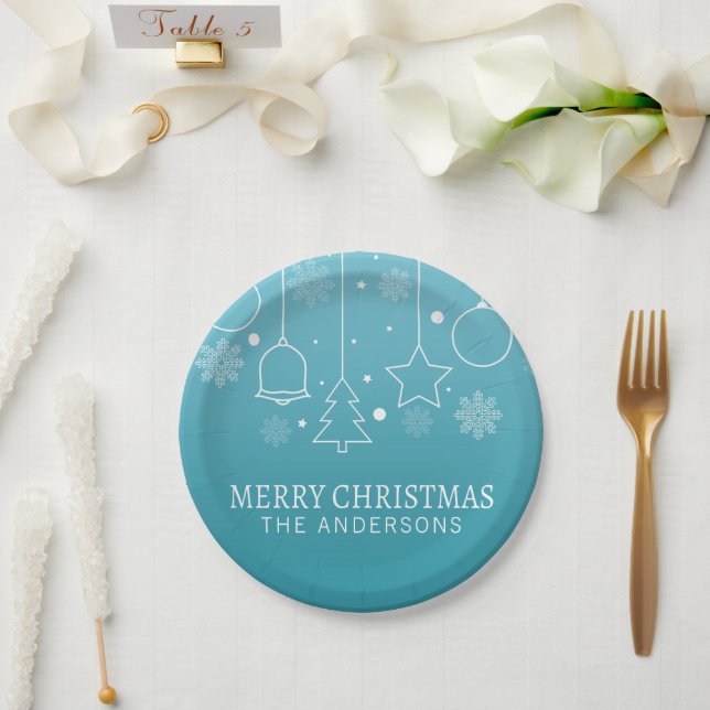 Personalized Custom Name Christmas | Paper Plate (Wedding)
