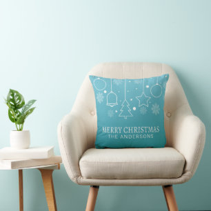 Personalized Custom Name Christmas Throw Pillow