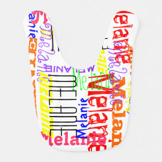Personalized Custom Name Collage Colorful Baby Bib