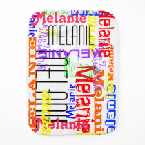 Personalized Custom Name Collage Colorful Burp Cloth Personalized Custom Name Collage Colorful Burp Cloth
