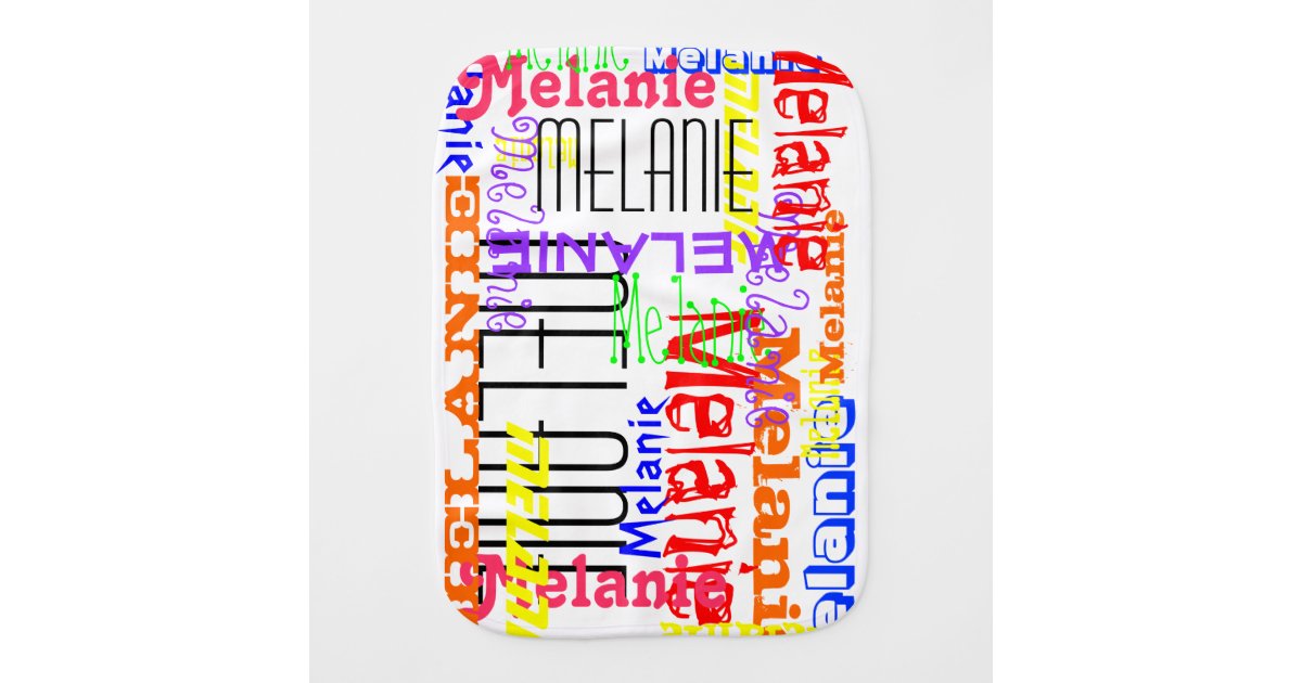 Personalized Custom Name Collage Colorful Burp Cloth Zazzle Com
