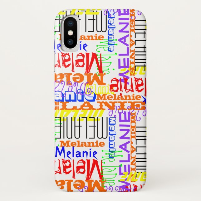 Personalized Custom Name Collage Colorful Case-Mate iPhone Case (Back)