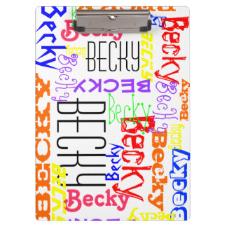Personalized Custom Name Collage Colorful Clipboard