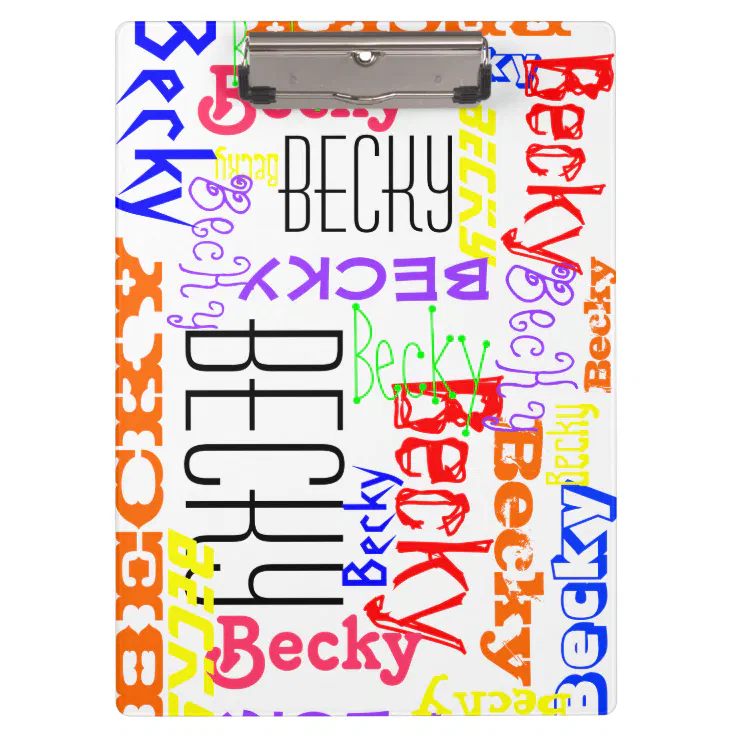 Personalized Custom Name Collage Colorful Clipboard Zazzle