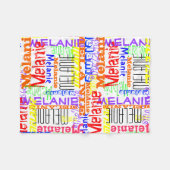 Personalized Custom Name Collage Colorful Fleece Blanket (Front (Horizontal))