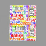 Personalized Custom Name Collage Colorful Fleece Blanket