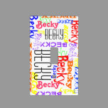 Personalized Custom Name Collage Colorful Light Switch Cover