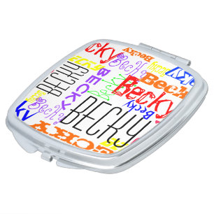 Personalized Custom Name Collage Colorful Mirror For Makeup
