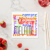Personalized Custom Name Collage Colorful Napkins (Insitu)