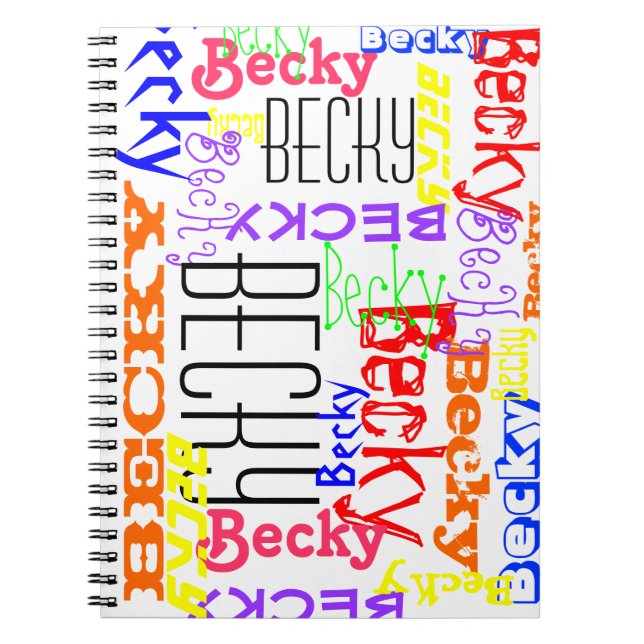 Personalized Custom Name Collage Colorful Notebook (Front)