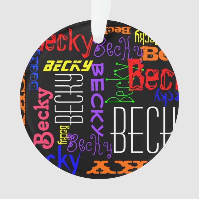 Personalized Custom Name Collage Colorful Ornament (Front)