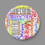 Personalized Custom Name Collage Colorful Paper Plates