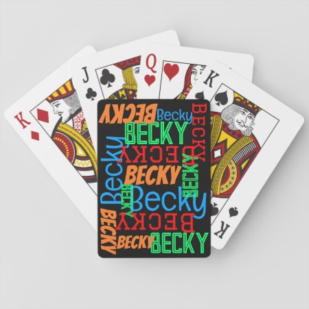 Personalized Custom Name Collage Colorful Playing Cards