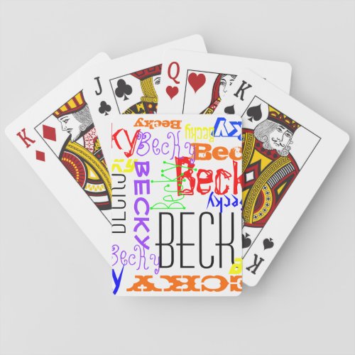 Personalized Custom Name Collage Colorful Poker Cards